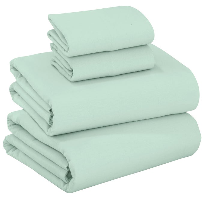 FLANNEL SHEETS FULL SIZE 100 COTTON BRUSHED FLANNEL BED SHEET SETS DEEP POCKETS 16 INCHES FITS UP TO 18 ALL SEASONS BREATHABLE SUPER SOFT WARM COZY 4 PCS MINT