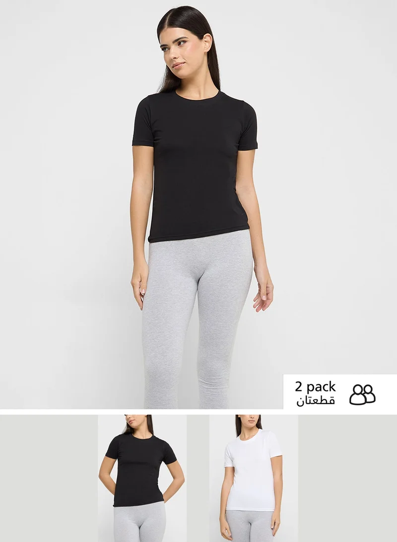 جينجر بيسيكس تيشيرتات أساسية برقبة دائرية عبوة متعددة