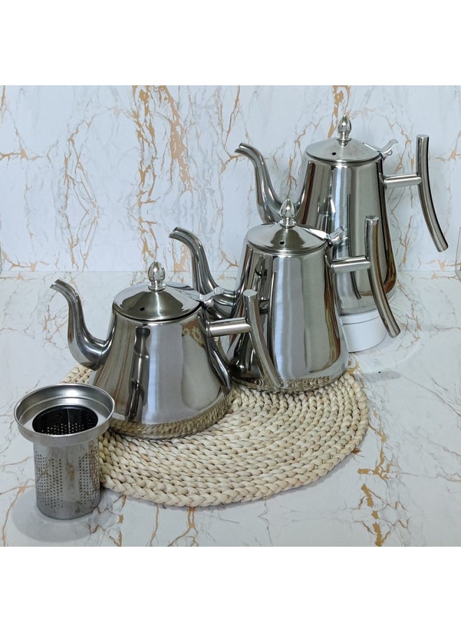 Generic - Thickened Stainless Steel Casper Pot With Strainer Teapot Cold Kettle Household Kettle Restaurant Restaurant Special Wholesale-Capacity:1.8L(48 PCs/box) - Image 1