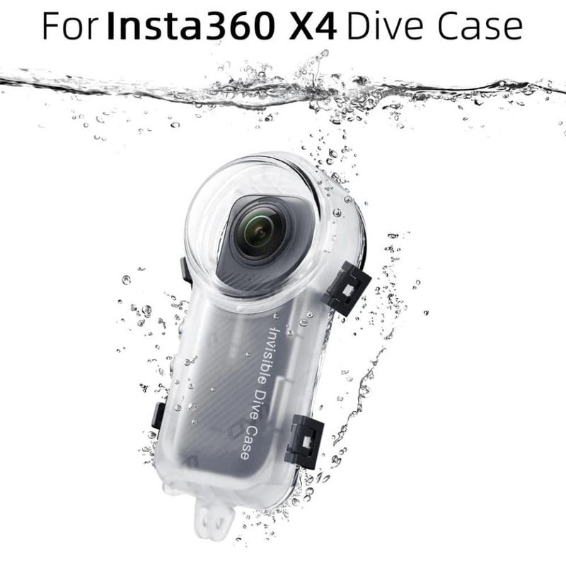 GetZget حافظة غوص تحت الماء غير مرئية بعمق 50 متر متوافقة مع كاميرا Insta360 X4 - غلاف واقي مقاوم للماء لتصوير 360°، ملحقات كاميرا متينة وعالية الأداء - Image 2