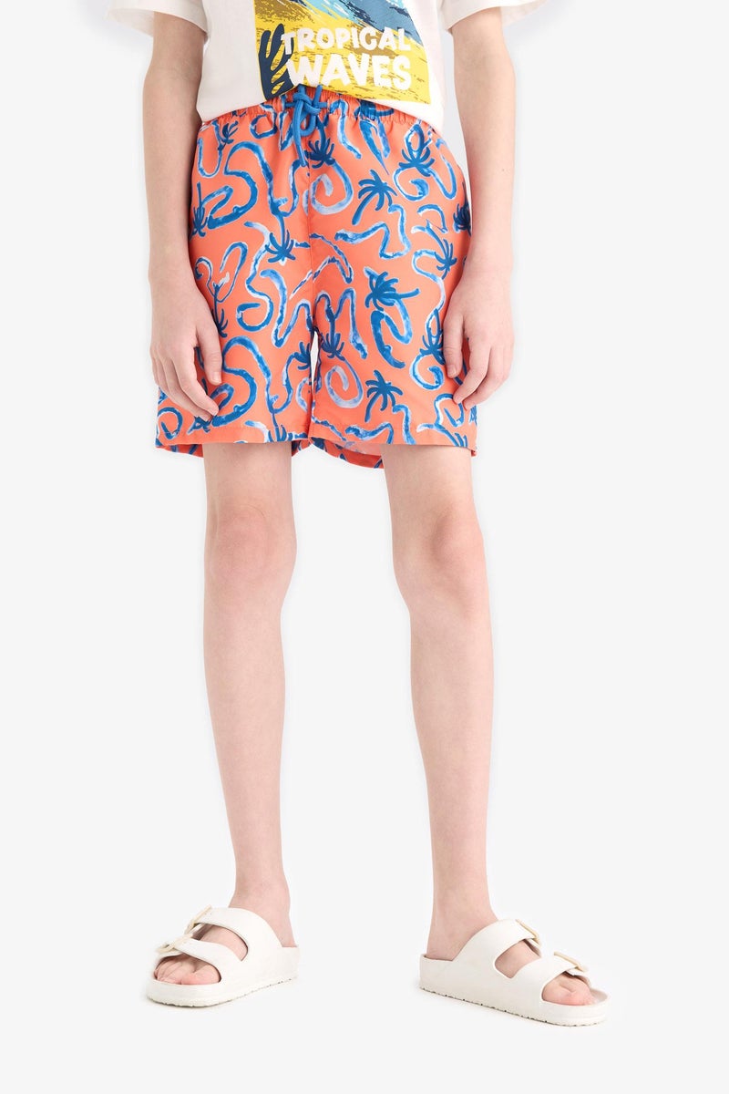 ديفاكتو شورت بحر اولادي برتقالي فلورال - Image 3
