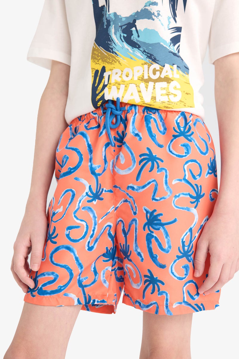 ديفاكتو شورت بحر اولادي برتقالي فلورال - Image 4