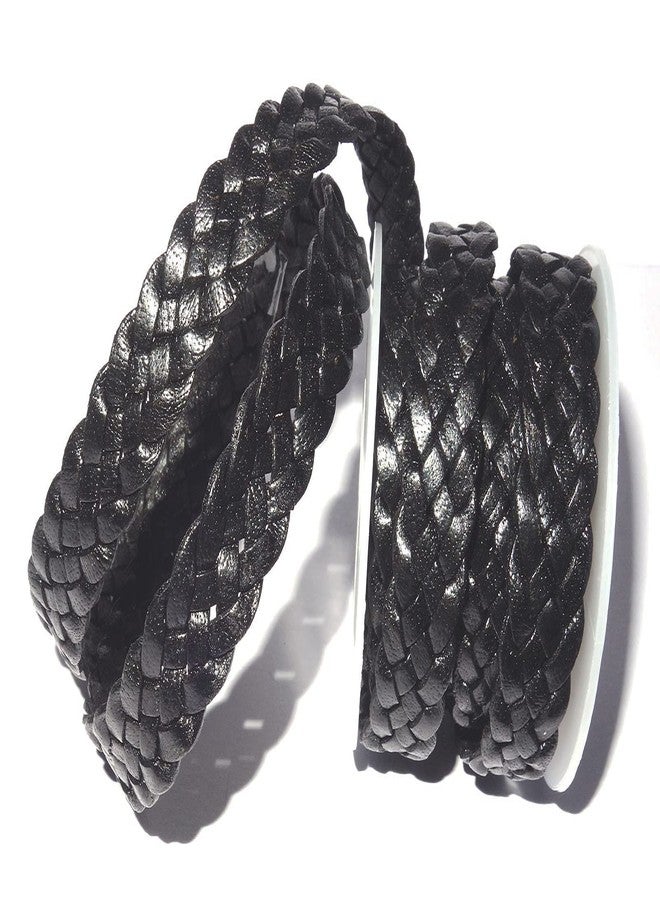 Cords Craft, 12mm 5 Ply Flat Braided Leather String Bolo Cord, Lace for Jewelry Making, Bracelets, Necklaces, Wraps, Crafts and Hobby Projects (Vintage Black, Roll of 2 Meters) - Image 4