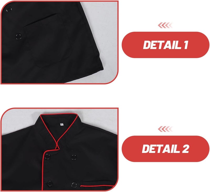 Chef Jacket Short Sleeve - Lightweight Chef Coat for Men and Women - Double-Breasted Cooker Uniforms for Restaurant Kitchen Bakery Cafés Culinary Schools, XL - Image 3
