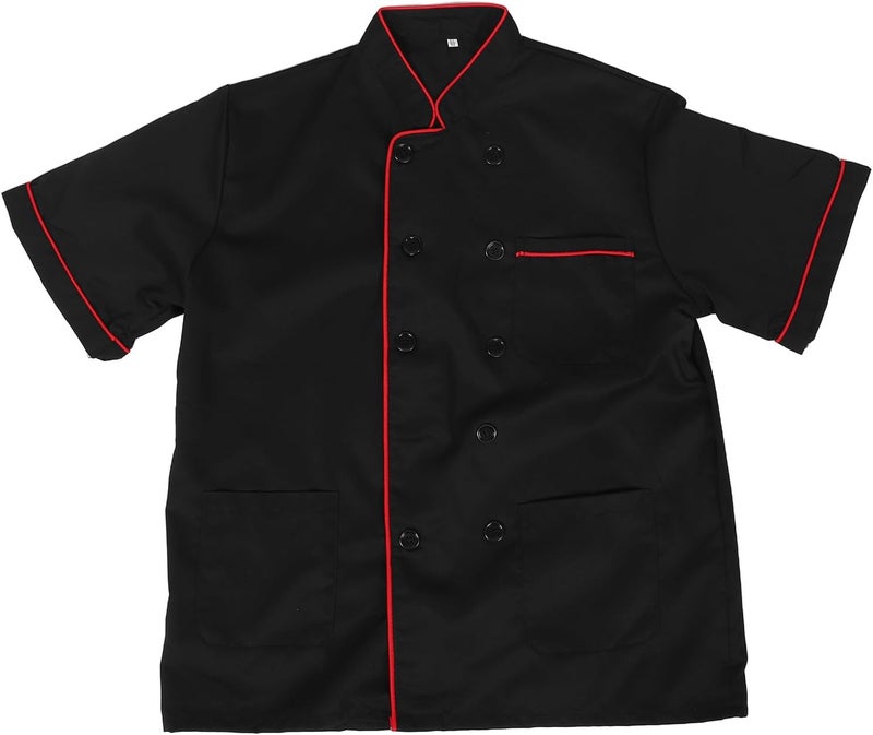 Chef Jacket Short Sleeve - Lightweight Chef Coat for Men and Women - Double-Breasted Cooker Uniforms for Restaurant Kitchen Bakery Cafés Culinary Schools, XL - Image 1