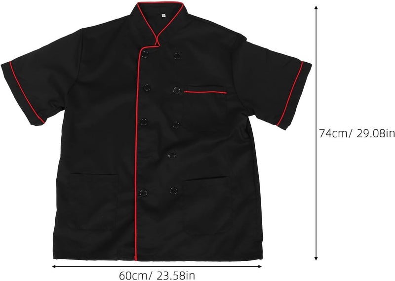 Chef Jacket Short Sleeve - Lightweight Chef Coat for Men and Women - Double-Breasted Cooker Uniforms for Restaurant Kitchen Bakery Cafés Culinary Schools, XL - Image 2