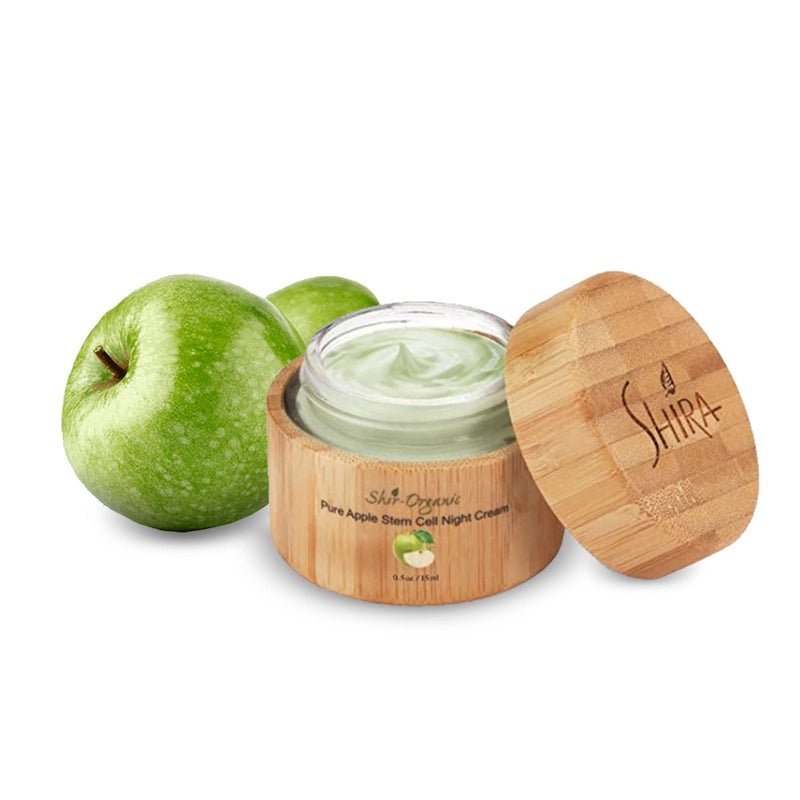 Shira Shir-Organic Pure Apple Stem Cell Night Cream Lightweight Hyperpigmented Combination & Mature Skin Powerful Natural Source Skin Brighteners(15 ML) - Image 2