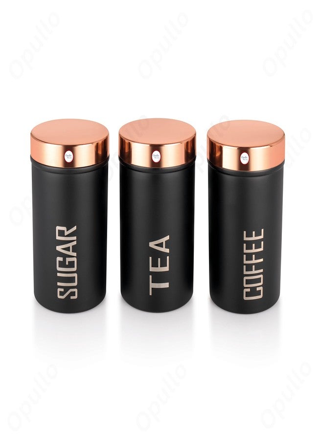 Opullo Mother's Choice Stainless Steel Coffee Tea Sugar Containers Set | Sugar Tea Coffee Jars for Kitchen Set of 3 | 500 Gms - Image 4
