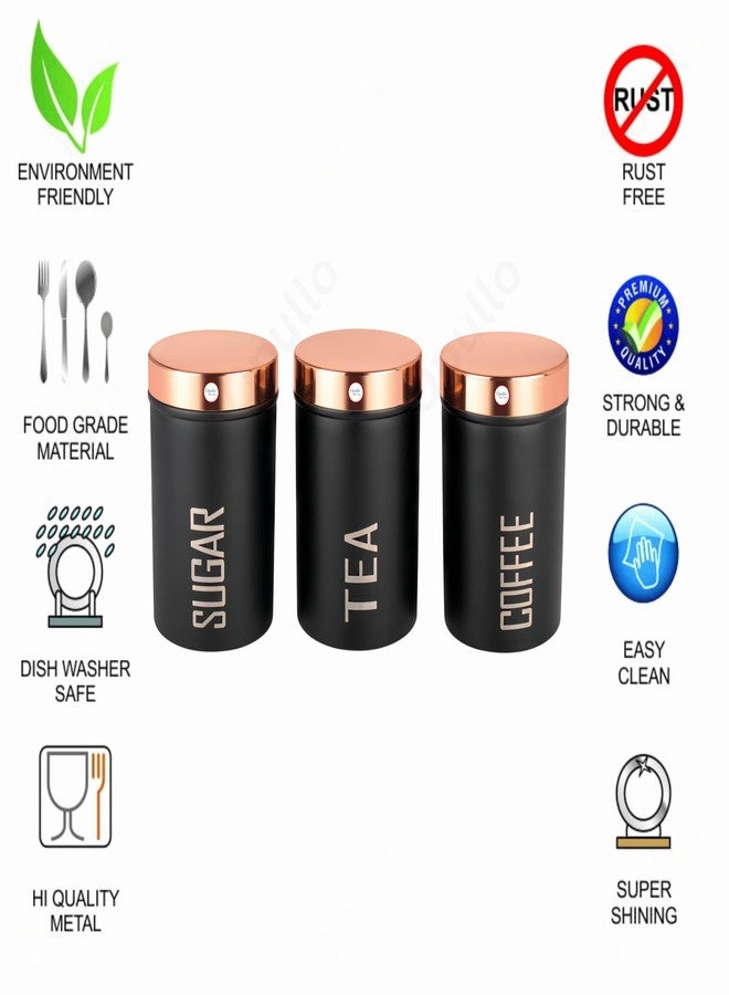 Opullo Mother's Choice Stainless Steel Coffee Tea Sugar Containers Set | Sugar Tea Coffee Jars for Kitchen Set of 3 | 500 Gms - Image 5