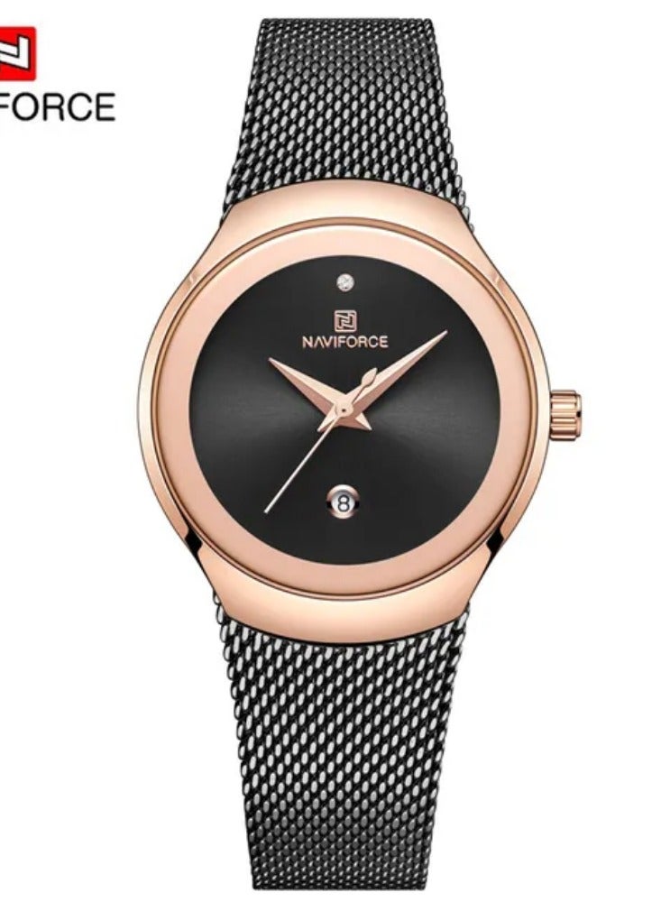 NAVIFORCE NAVIFORCE Women Watch Top Brand Luxury Ladies Wristwatch Stainless Steel Classic Original Mesh Bracelet Female Clock Gift 5004