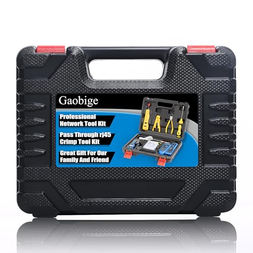 Gaobige Network Tool kit Cat6 Cat5e Cat5 Crimping Tool RJ45 Crimp Tool kit Pass Through rj45 Crimper Wire Tracker 11088 Punchdown Tool Cat6 Pass Through Connectors - Image 3