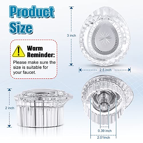 Enhon 1 Pcs Replacement Knob Handle Kit Compatible with Moen 100710 Shower Handle, Shower Knob Replacement for Bathroom Faucet Tub, Chrome Insert - Image 3