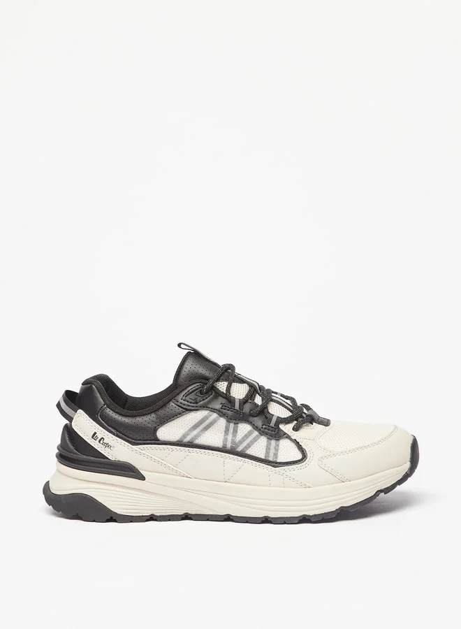 لي كوبر Men's Textured Sneakers with Lace-Up Closure