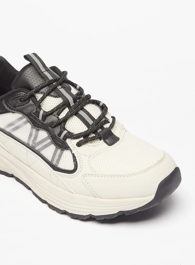 لي كوبر Men's Textured Sneakers with Lace-Up Closure