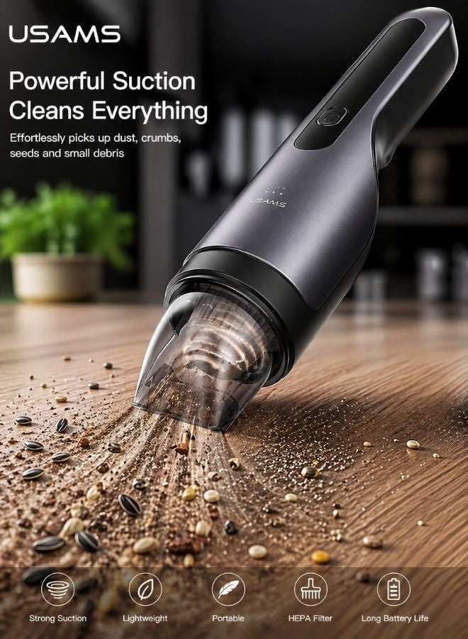 Usams Vacuum cleaner , 5500PA Powerful Suction, Portable Rechargeable Mini Vacuum Cleaner for Quick Car/Home / Kitchen /Room Cleaning Enywhere easy to cleaning - Image 1