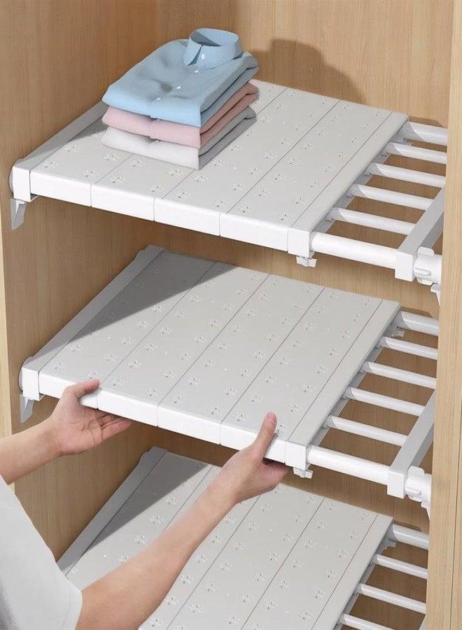 KRLZ Adjustable Wardrobe Cupboard Divider Tension Shelf Separator Wardrobe Storage Organiser Space Saving Layered Partition Board - Image 3