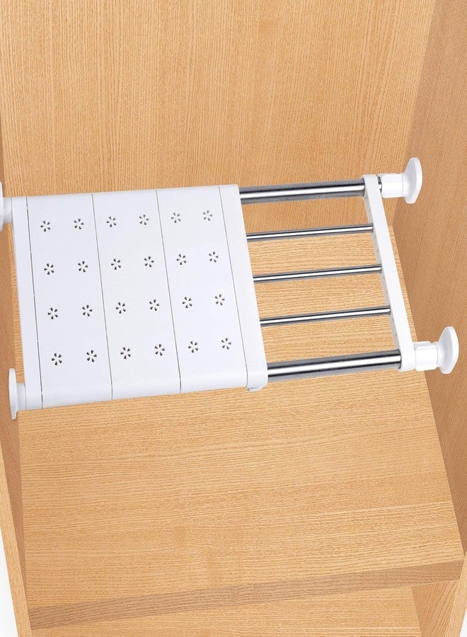 KRLZ Adjustable Wardrobe Cupboard Divider Tension Shelf Separator Wardrobe Storage Organiser Space Saving Layered Partition Board - Image 1