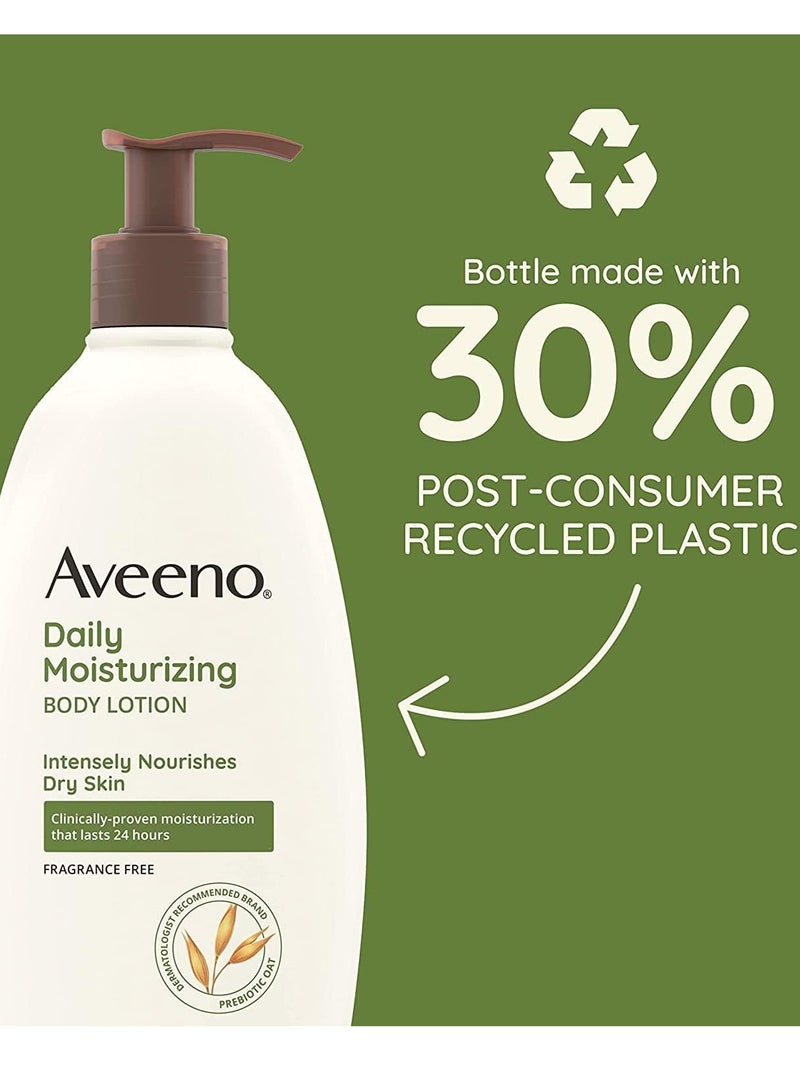 Aveeno Daily Moisturizing Lotion 354 ml is a product designed to moisturize dry and sensitive skin. It contains ingredients such as natural bath tub that help soothe the skin and deeply moisturize it. This product is suitable for daily use on the entire body, and absorbs quickly without leaving any greasy residue. It can also be used for fungal infections over the age of 3 months.