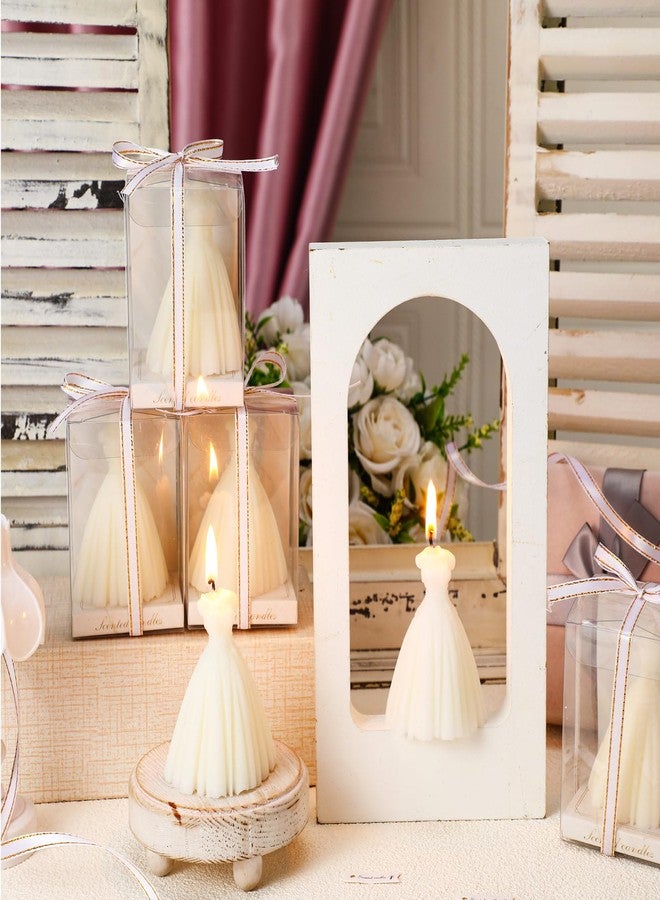 MTLEE 6 Pack Bridesmaid Wedding Dress Candle White Bridal Shower Gifts Candle with Box and Ribbon Handmade Soybean Wax Bridesmaid Bridal Shower Favors for Guests Gifts Engagement Ceremony Decor - Image 5