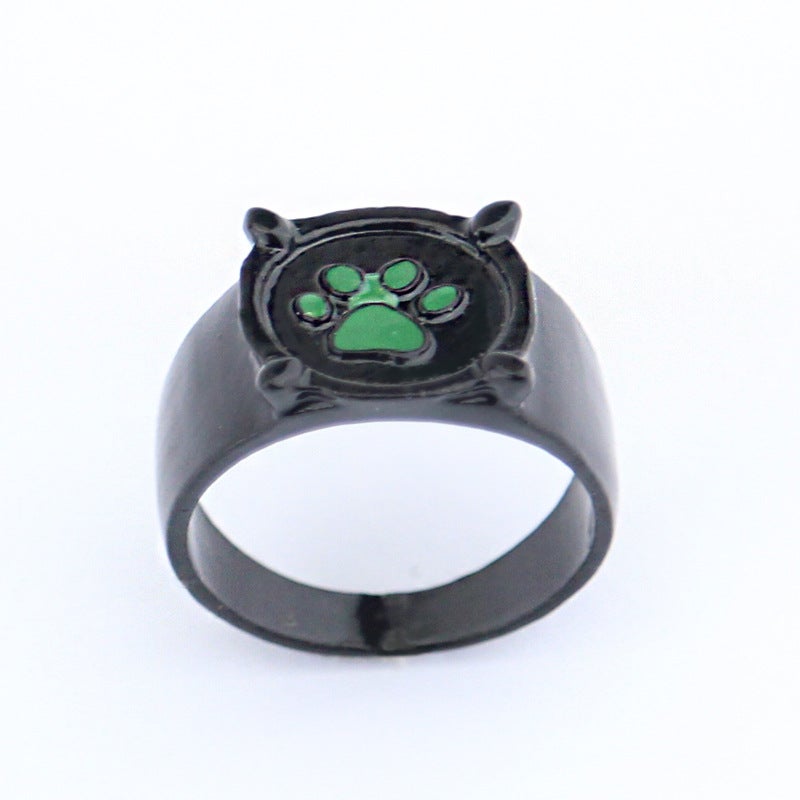 Generic Cartoon Themed Necklace Brooch Ring Bracelet Set Featuring Redi Girl Peacock Cat And Dog Paw Design Alloy Geometric Fashion Jewelry R044 