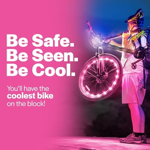 Brightz WheelBrightz Pink Bike Wheel Lights - Pink Bike Lights for Girls - Fun Colorful Pink Bike Accessories for Girls and Womens Bikes and Bicycles - Image 3