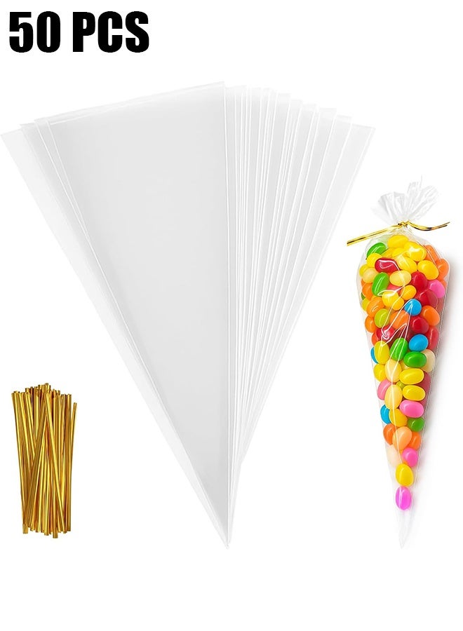 Ba Love 50 Pcs Eid Distribution Bags for Packaging Sweets, Gifts, and Food Storage with Ribbon, Perfect for Party Treats, Candy, Popcorn, Snack Wraps and Occasions - Image 1