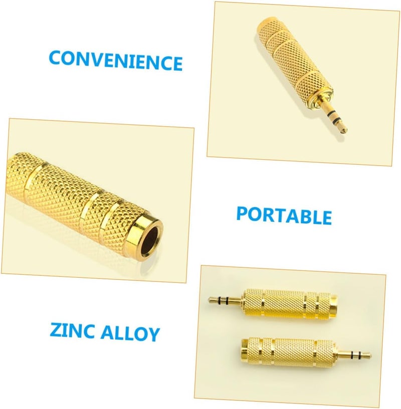 4pcs Zinc Alloy Audio Converter Adapter Male to Female Stereo Headphone Microphone Connector Compatible with Amplifiers Mixers Guitars - Image 5