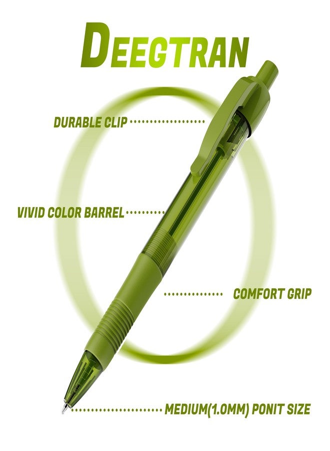 deegtran Pens Bulk, 30 Pack No Bleed Sage Green Ink Click Pens with Soft Grip, Wholesale Retractable Ballpoint Pens for Office School, Medium Point Smooth 1.0MM - Image 2