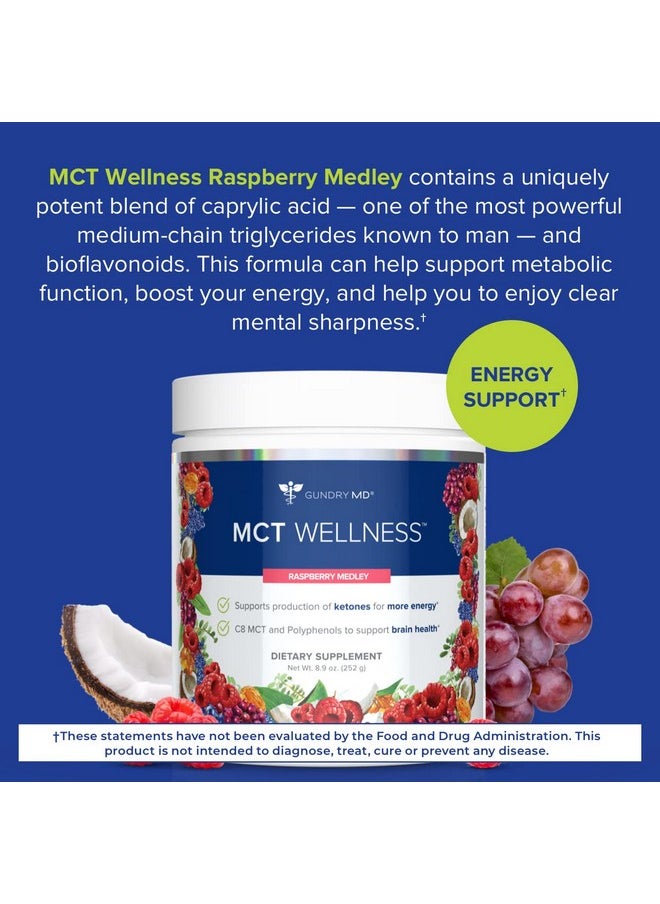 Gundry MD Mct Wellness Powder To Support Energy Ketone Production And Brain Health Keto Friendly Sugar Free (30 Servings) (Raspberry Medley)  - Image 4