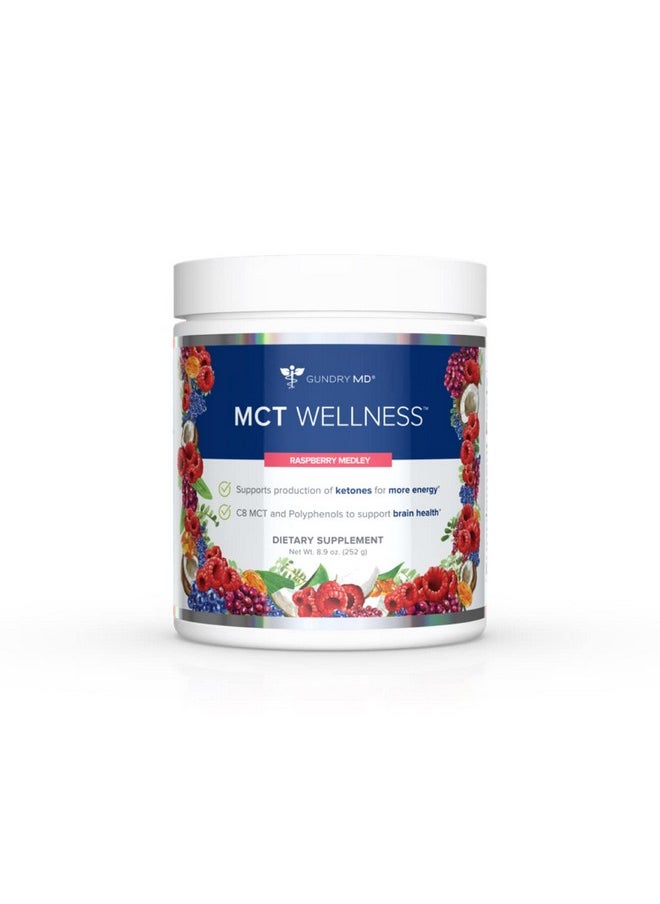 Gundry MD Mct Wellness Powder To Support Energy Ketone Production And Brain Health Keto Friendly Sugar Free (30 Servings) (Raspberry Medley)  - Image 1