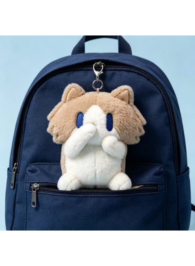 Joyful Meow Ragdoll Cat Plush Doll, 20cm, Bag Pendant & Desktop Ornament - Image 3