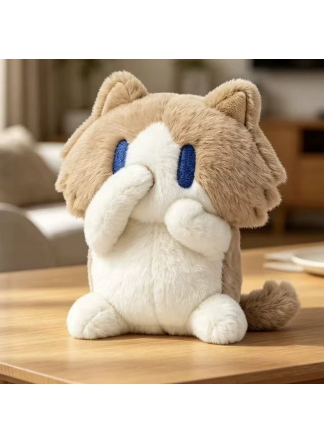 Joyful Meow Ragdoll Cat Plush Doll, 20cm, Bag Pendant & Desktop Ornament - Image 2
