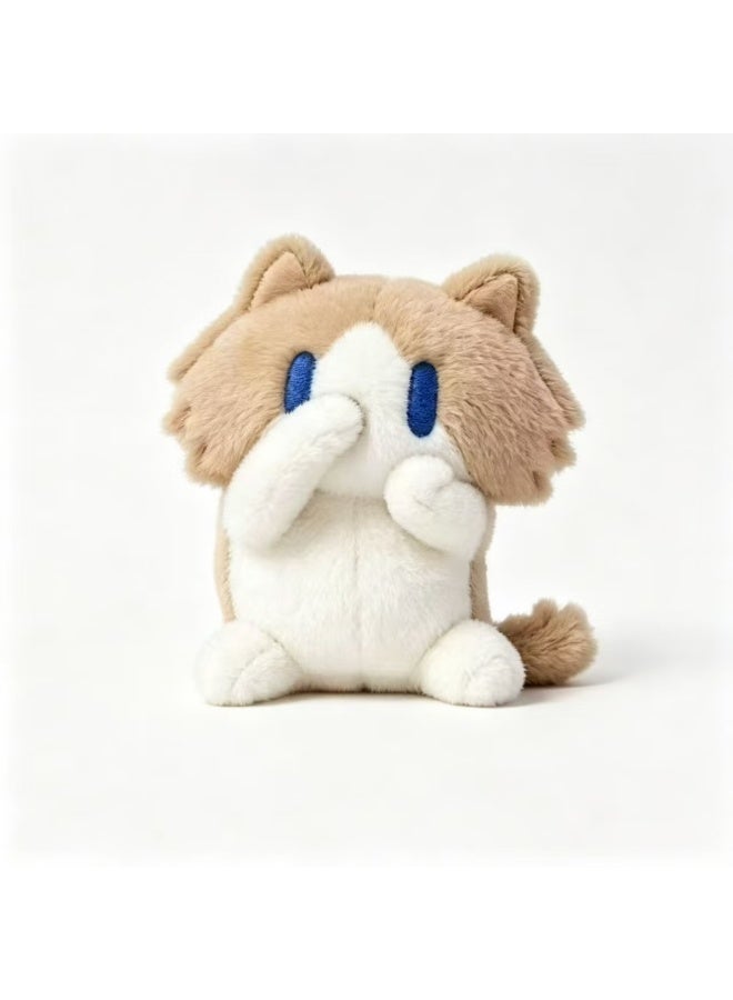 Joyful Meow Ragdoll Cat Plush Doll, 20cm, Bag Pendant & Desktop Ornament - Image 1