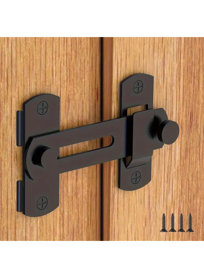 Black Stainless Steel Door Latch Buckle 180 Degree Pivot Easy Install Anti Theft Lock For Barn Doors Pet Cages Cabinets - Image 2