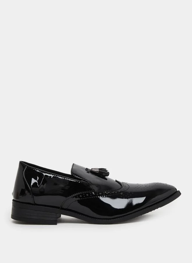 Styli Styli Textured Pointed Toe Slip On Formal Shoes