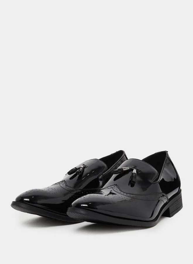 Styli Styli Textured Pointed Toe Slip On Formal Shoes