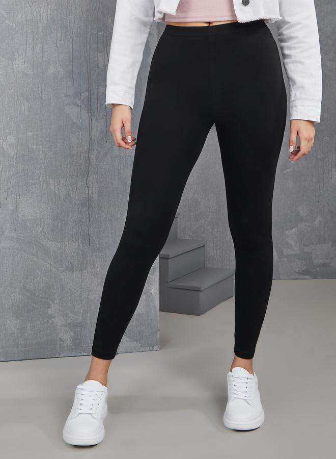 Take Two Elastic Waistband Basic Leggings - Image 2