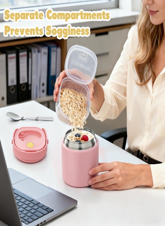 JOOPETALK 2 - in - 1 Soup Thermo for Hot Food 15oz with Snack Box 2pcs Leak Proof Insulated Lunch Container Kids and Adults Stainless Steel Double Wall Vacuum Wide-mouth Thermal with Spoon and Handle - Image 2