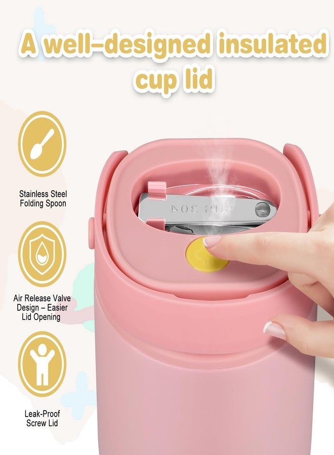 JOOPETALK 2 - in - 1 Soup Thermo for Hot Food 15oz with Snack Box 2pcs Leak Proof Insulated Lunch Container Kids and Adults Stainless Steel Double Wall Vacuum Wide-mouth Thermal with Spoon and Handle - Image 4