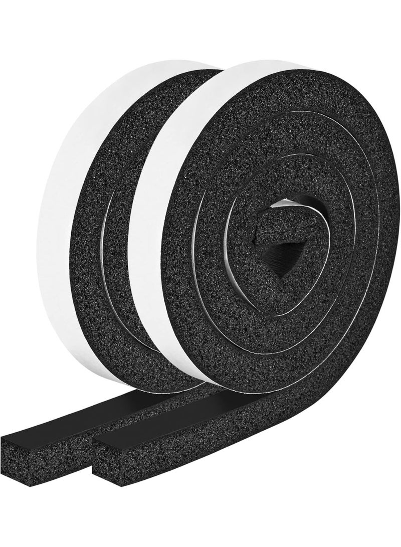 KISSUN Foam Strips with Adhesive, 1 Inch Wide X 1 Inch Thick, Neoprene Weather Stripping High Density Closed Cell Foam Tape Seal for Doors and Windows Insulation, Total 13 Feet Long(6.5ft x 2 Rolls) - Image 1