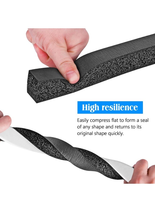 KISSUN Foam Strips with Adhesive, 1 Inch Wide X 1 Inch Thick, Neoprene Weather Stripping High Density Closed Cell Foam Tape Seal for Doors and Windows Insulation, Total 13 Feet Long(6.5ft x 2 Rolls) - Image 4