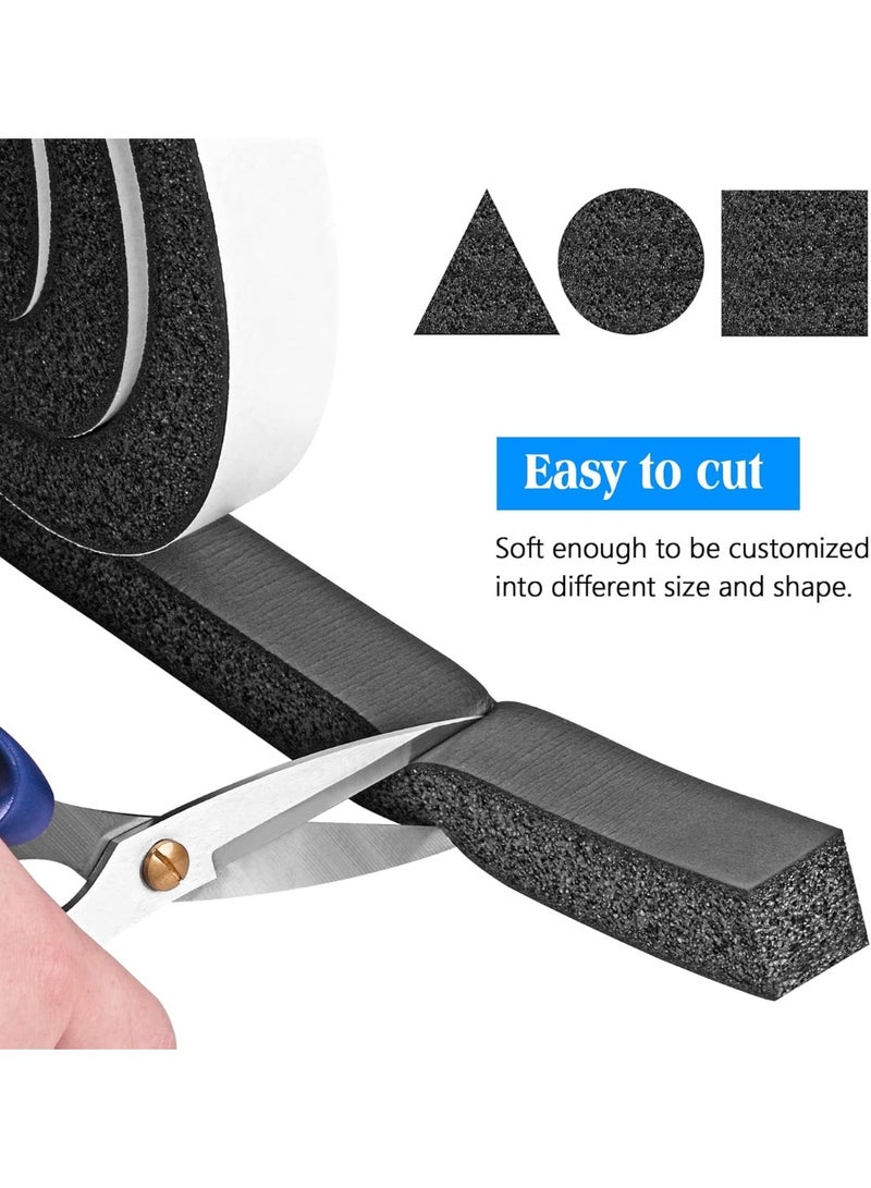 KISSUN Foam Strips with Adhesive, 1 Inch Wide X 1 Inch Thick, Neoprene Weather Stripping High Density Closed Cell Foam Tape Seal for Doors and Windows Insulation, Total 13 Feet Long(6.5ft x 2 Rolls) - Image 3