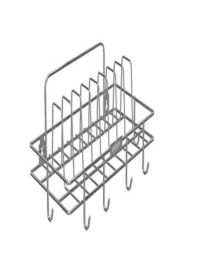 KAVSIYA Hanging Stainless Steel Cup and Saucer Stand for 6 Pieces, Cup Rack Organizer Holder, Drip Tray Holder, Plate Space Kitchen Saving Rack (Pack of 1) - Image 3