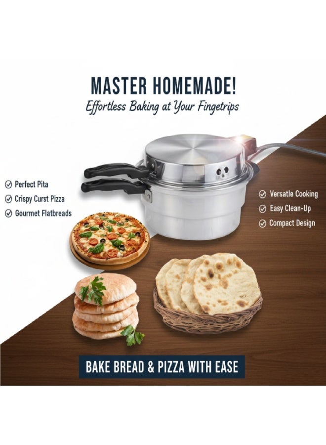 SONEX Arabic Khameer Bread Maker | Pita, Khubz & Mini Pizza Maker | Non-Stick Flatbread & Dough Cooker | Electric Arabic Bread Machine for Home | Fast Heating & Easy Cleaning' 32CM - Image 5