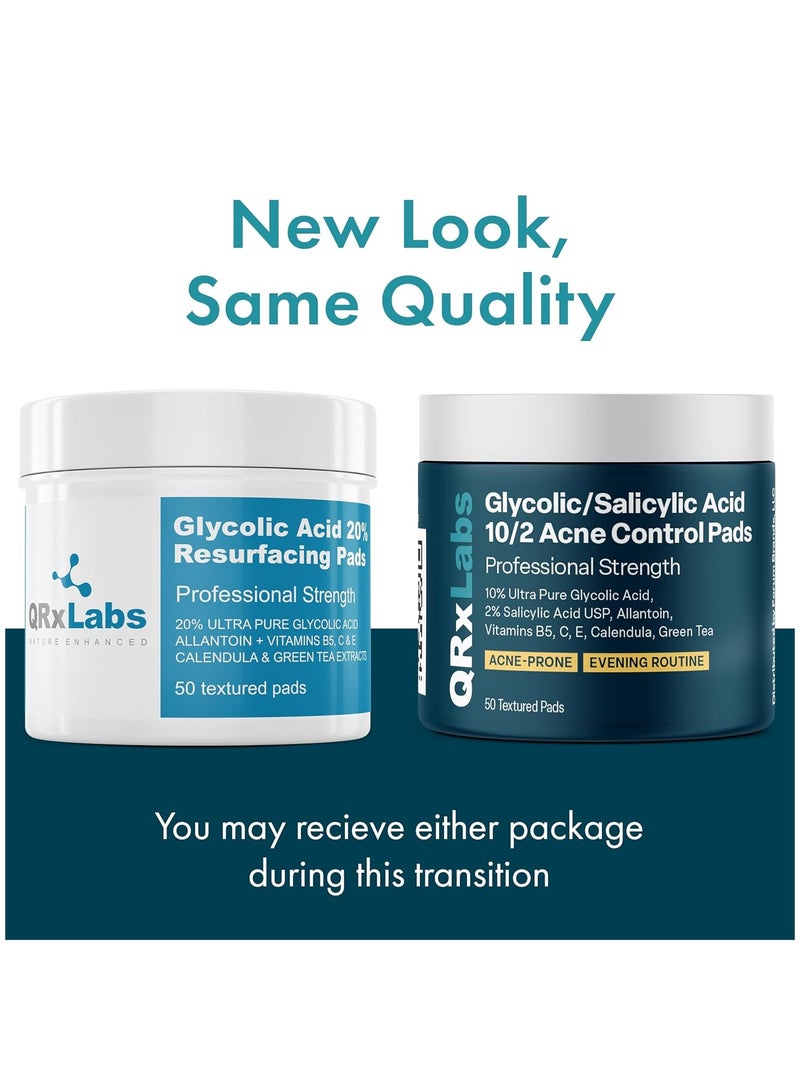 كيو آر إكس لابس 10 قطع من مناديل التحكم في حب الشباب من QRxLabs تحتوي على 10% + 2% فيتامينات ألانتوين وفيتامينات B5 وC وE ونبات الآذريون والشاي الأخضر يساعد على التخلص من حب الشباب والسيطرة عليه - Image 2