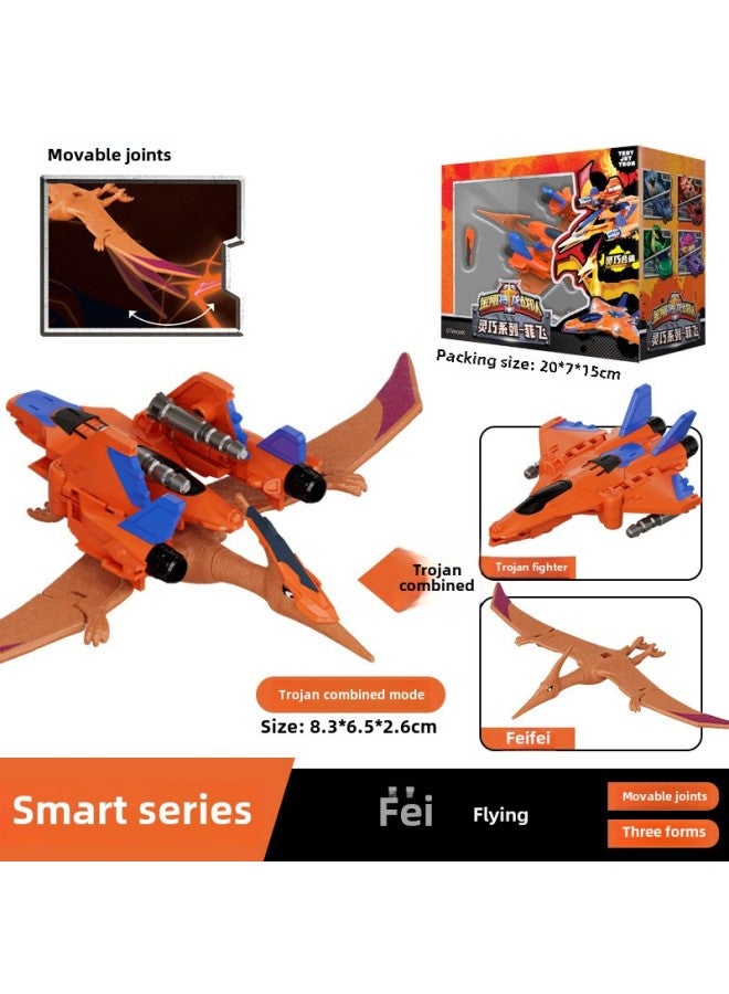 King Kong Special Dragon Team Di Lan Xiao Yan Luo Jie Fei Fei Long Yong Dexterous Classic Supreme Series Fit Deformation Toys-Color:Smart Version [pterosaurus-feifei] Two Combinations + 3 Forms  - Image 1