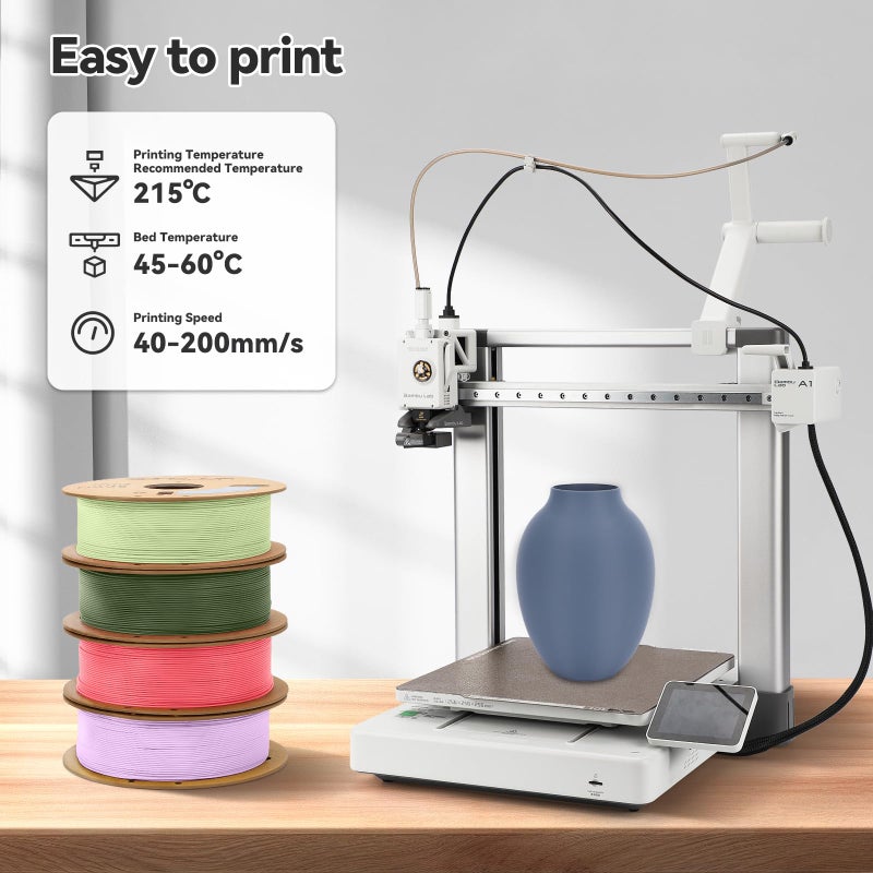 3DHoJor Matte PLA Filament 1.75mm, 1kg, Grey, 1.75mm Diameter, 2.2lbs Display Weight - Image 2