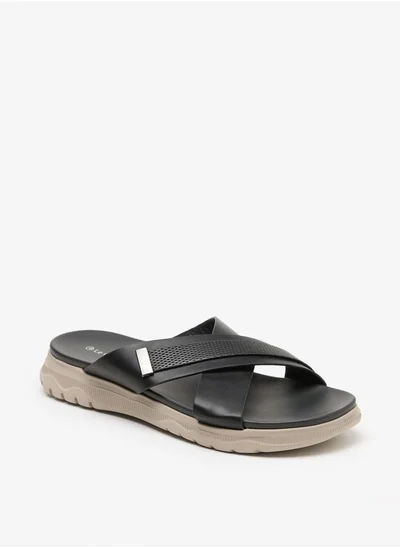 Le Confort Men Cross Strap Slip-On Sandals