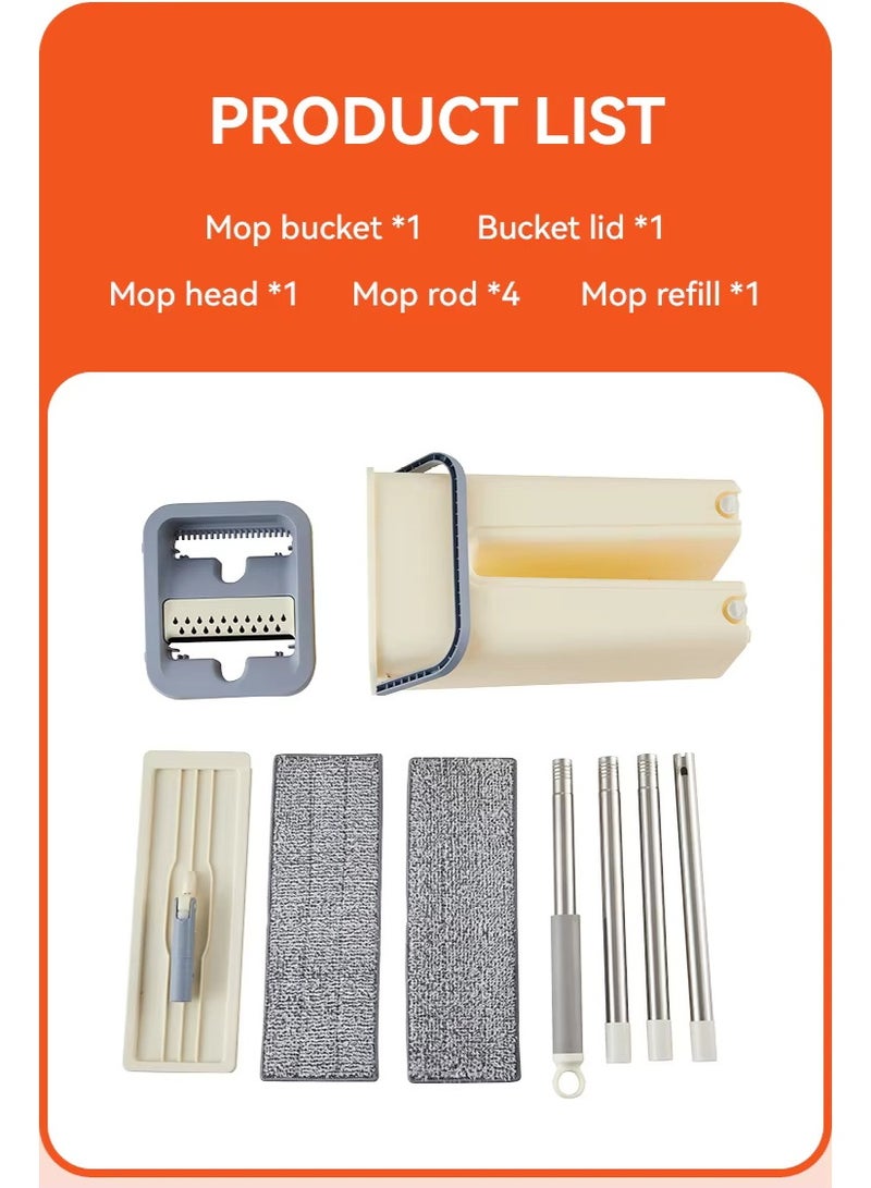 Noon East Multi-Purpose Mop and Bucket Set – 360° Rotating Mop with Built-in Wringer for Effortless Floor Cleaning White 36x20x17 cm - Image 5