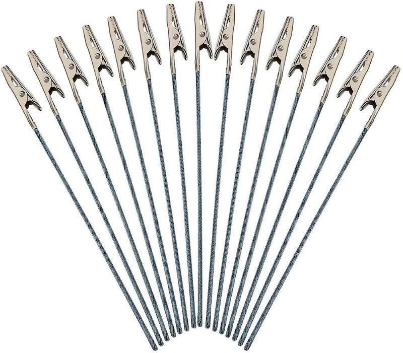 FeFu 50Pcs Metal Wire Alligator Clamp Long-Tailed Alligator Iron Clip Clasp for DIY Card Clip Holder 6 inch (150mm) - Image 1